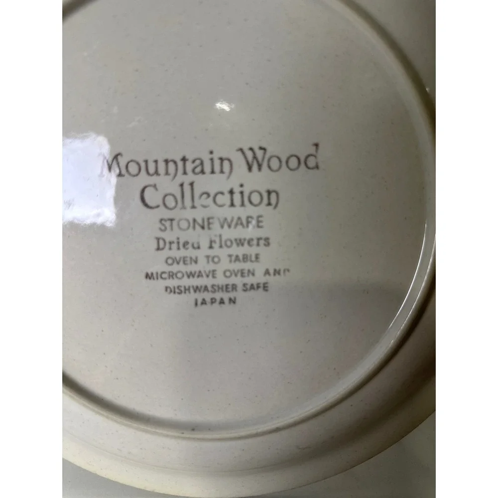 Mountain Wood Collection Dried Flowers Stw 2 Dinner Plate Japan Vintage Brown‎